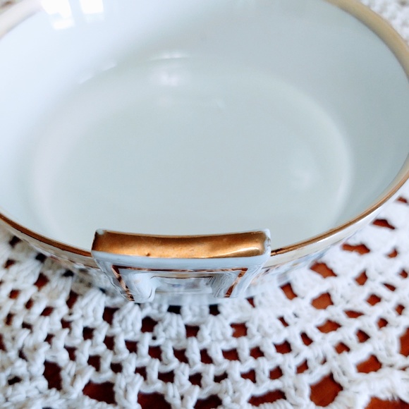 Vintage Hand Painted Nippon Trinket Butter Dish With Insert Floral W/Gold Trim - Picture 7 of 16